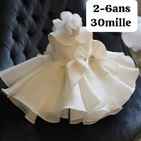 Robe Fille Blanche Evasee Fleur