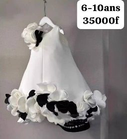 Robe Fille Blanche Noire