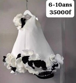 Robe Fille Blanche Noire — visuel 1