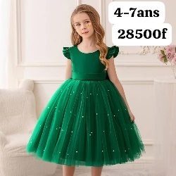 Robe Fille Vert
