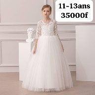Robe Fille Blanc Dentelle Lg Manc — visuel 1