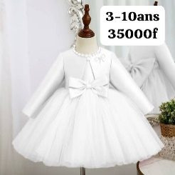 Robe Fille Blanc + Boloro