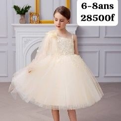 Robe Fille Peche 1 Manche Dentelle