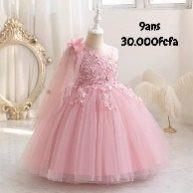 Robe Fille Rose Pale 1 Manche