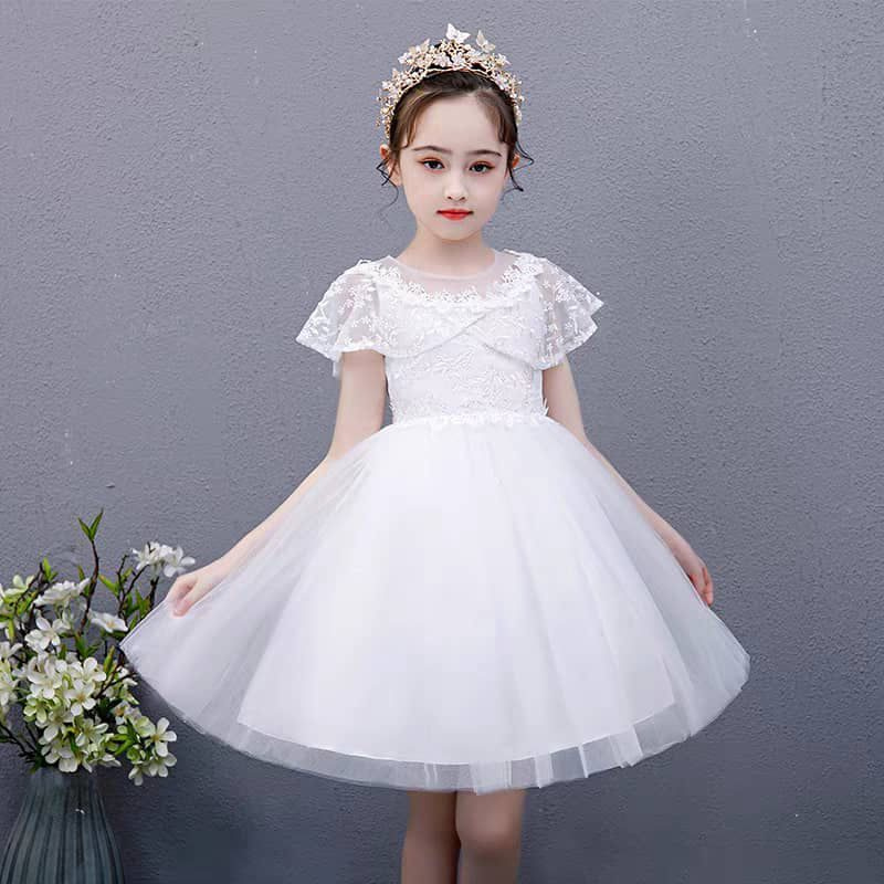 Robe Fille Blanche Epaule — visuel 1