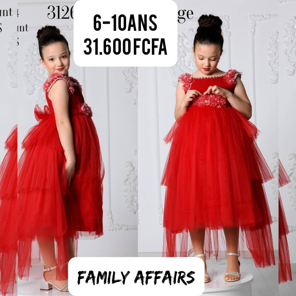Robe Fille Rouge Perle Etage — visuel 1