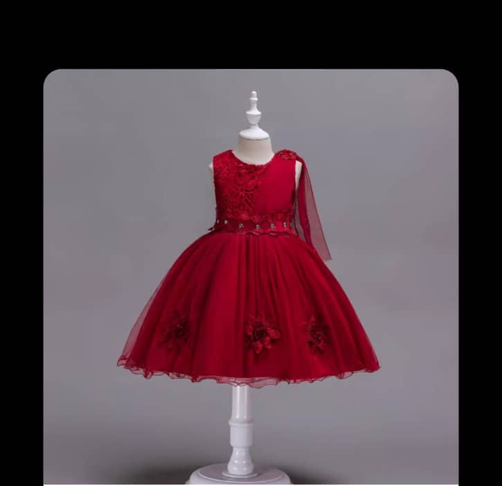 Robe Fille Rouge Voile — visuel 1