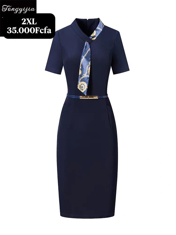 Robe Bleu Bleu Nuit Foulard