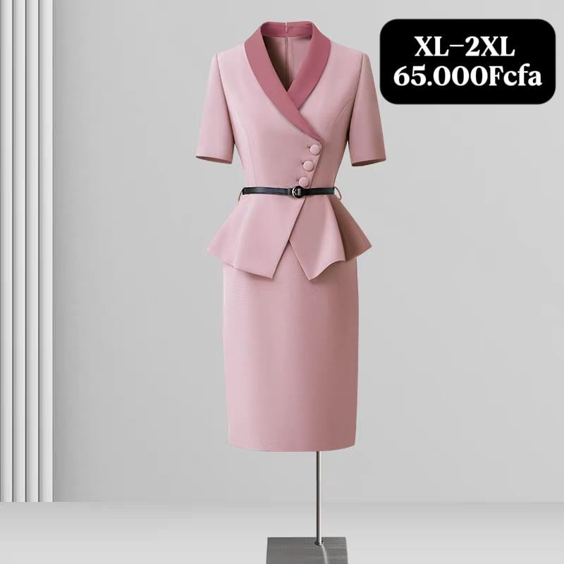 Robe Bleu Rose Tailleur — visuel 1