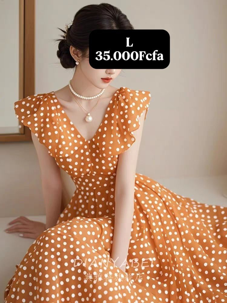 Robe Orange Pois — visuel 1