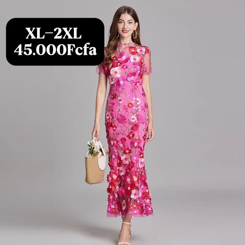 Robe Fuchsia Fleuri — visuel 1