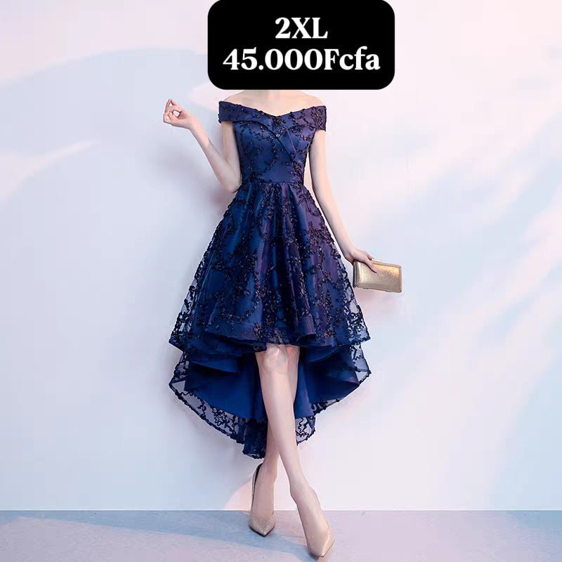 Robe Bleu Nuit Dentelle — visuel 1