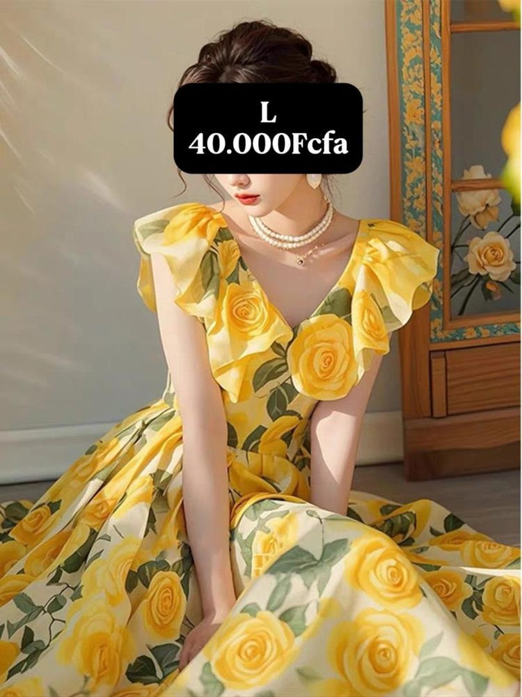 Robe Jaune Fleuri — visuel 1