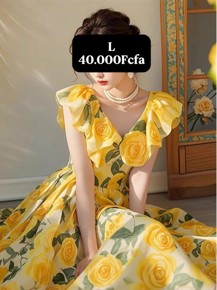 Robe Jaune Fleuri — visuel 1