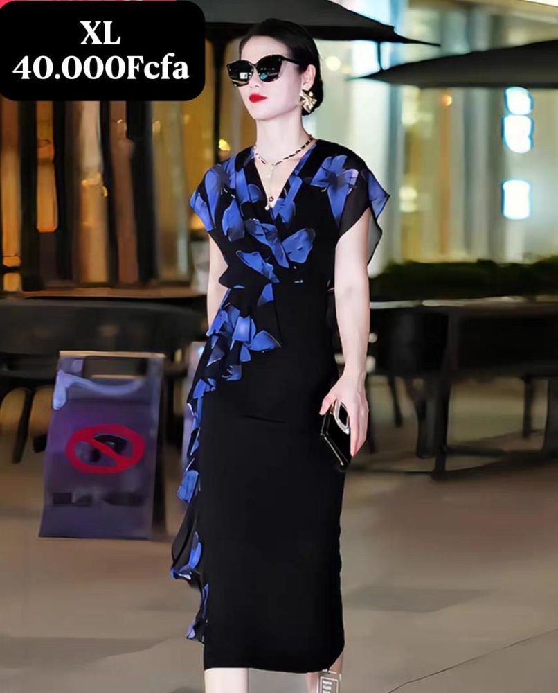 Robe Bleu Fleuri