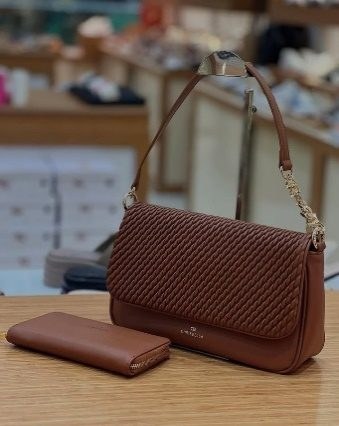 Sac à main plissé Chrisbella Marron